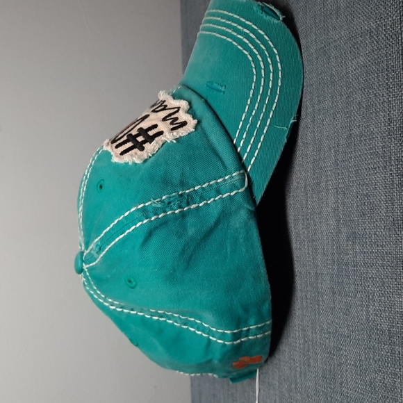 #Dog Momma Baseball Hat Cap Headwear Vintage Look KBETHOS NWOT Teal - Picture 8 of 10